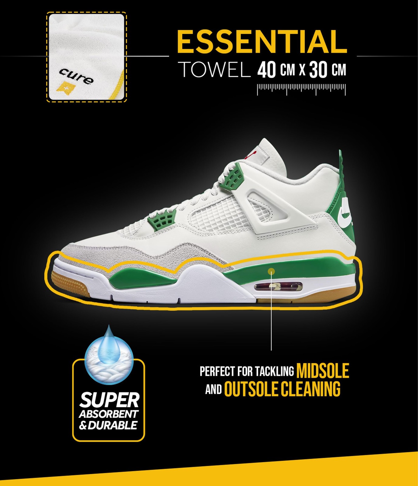 Shoe Cleaner Microfibre Towels – Premium Sneaker Cleaning for Midsole, Outsol…