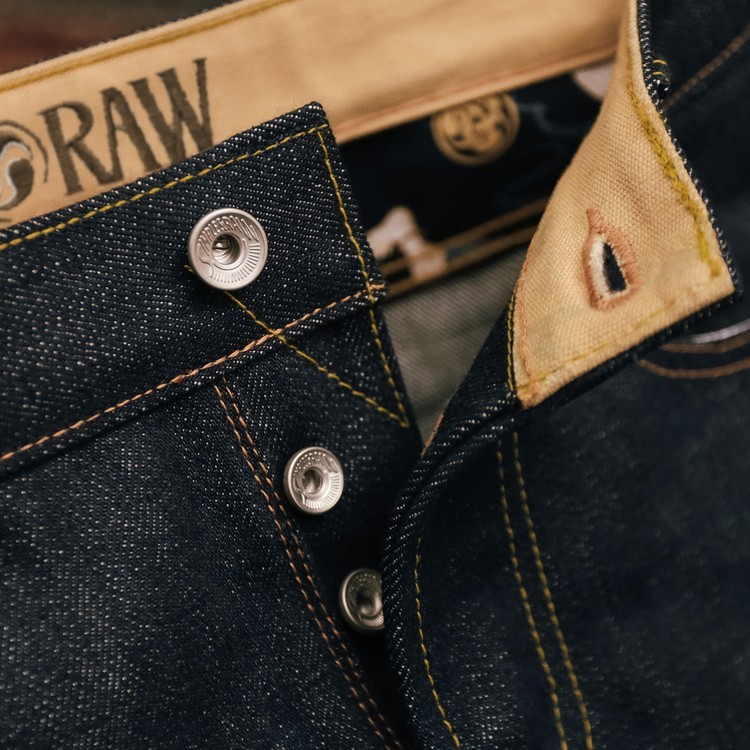 Simple&Raw Raijin Fujin 24oz Red Selvedge Denim Men’s Jeans Slim Straight Fit
