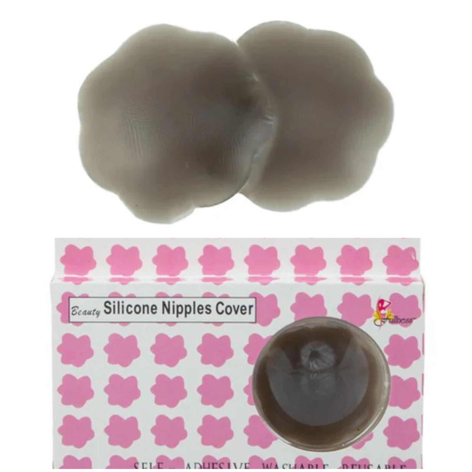 2 Pairs Fullness Soft Silicone Reusable Self Adhesive Breast Petal Nipple Covers