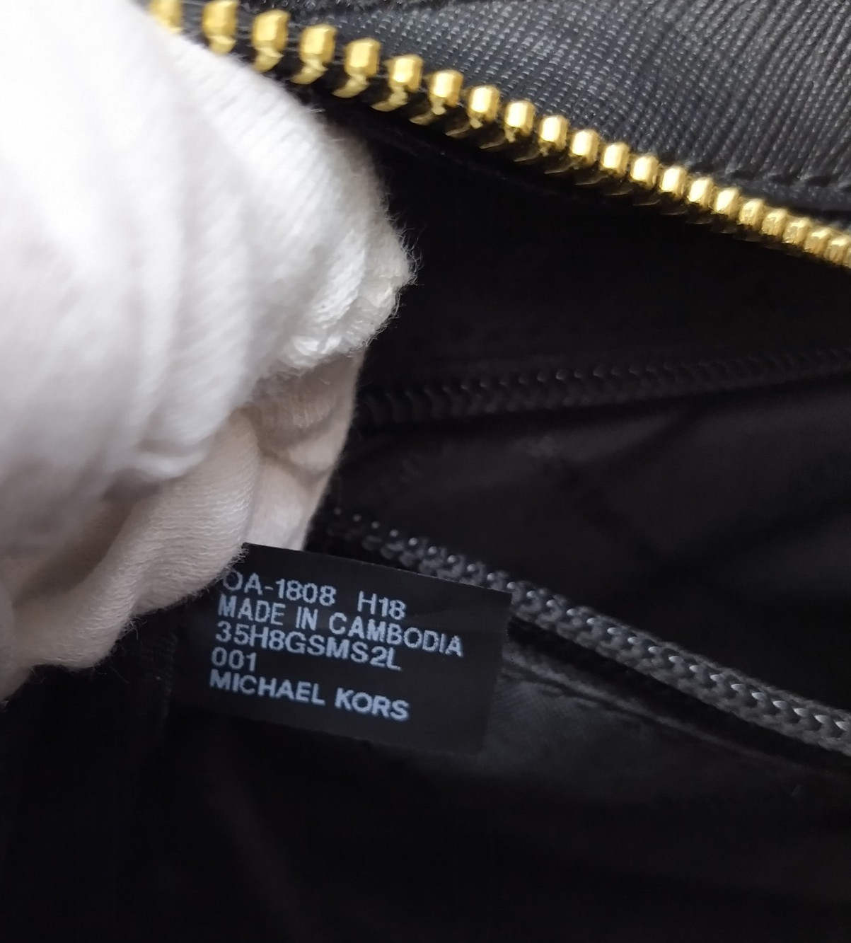 Michael Kors Black Leather Studded Double Handles Satchel Bag