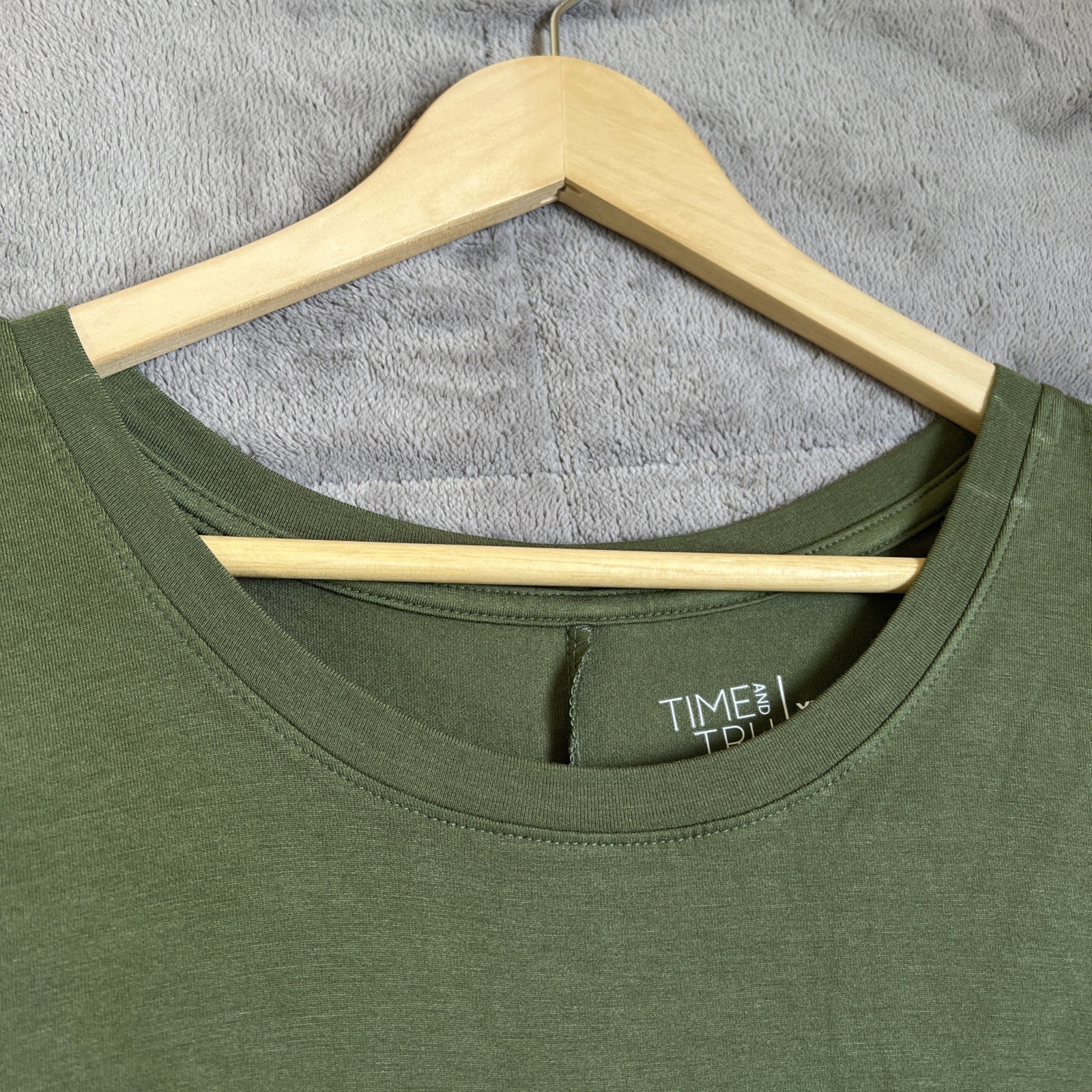 Time And Tru Dress 3X Green Rayon Jersey Swing Pockets Midi Beach Vacation NEW