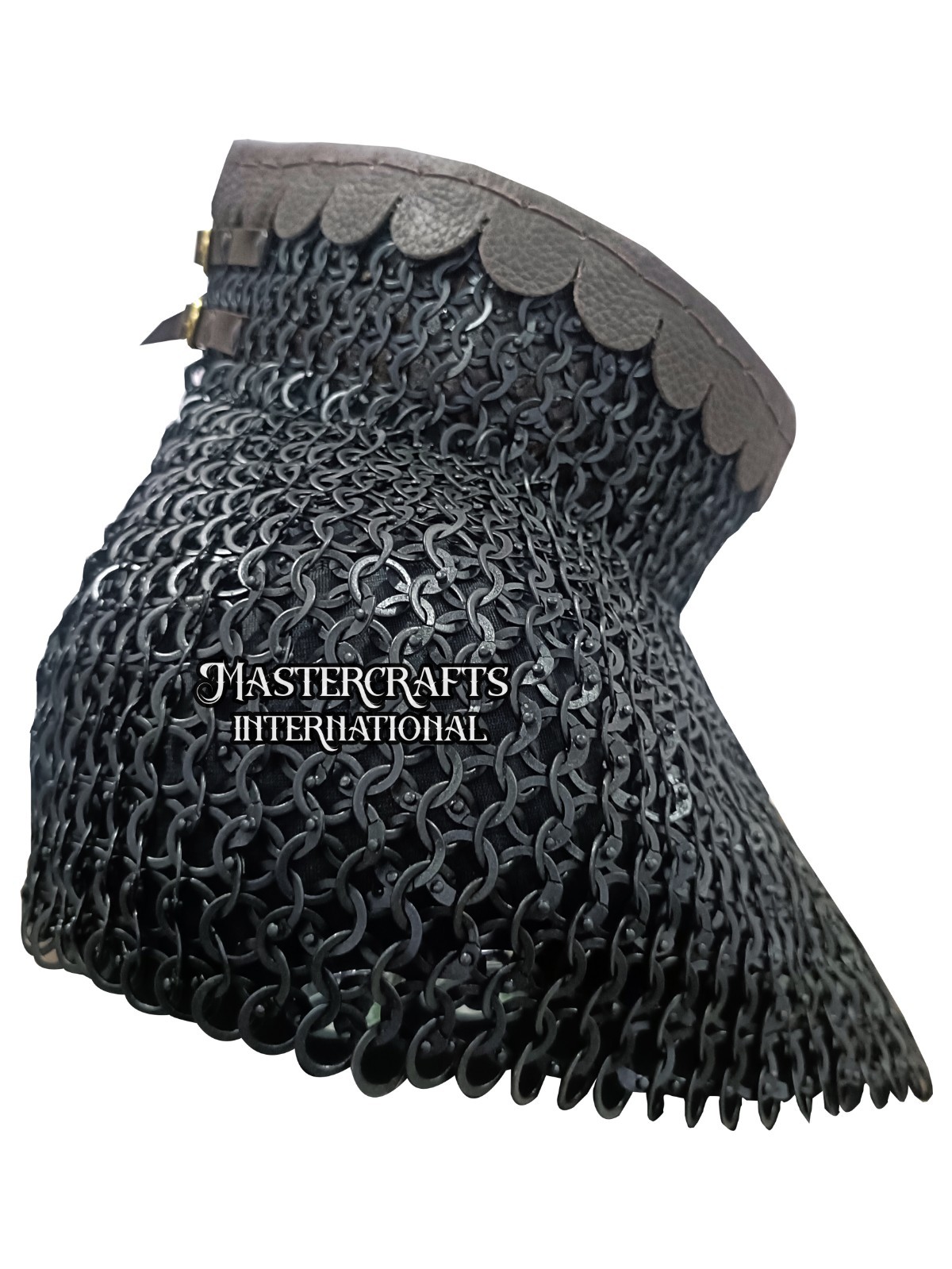 Medieval Chainmail Neck Armor Mild Steel 9mm Flat Riveted Ring Knight Gorget