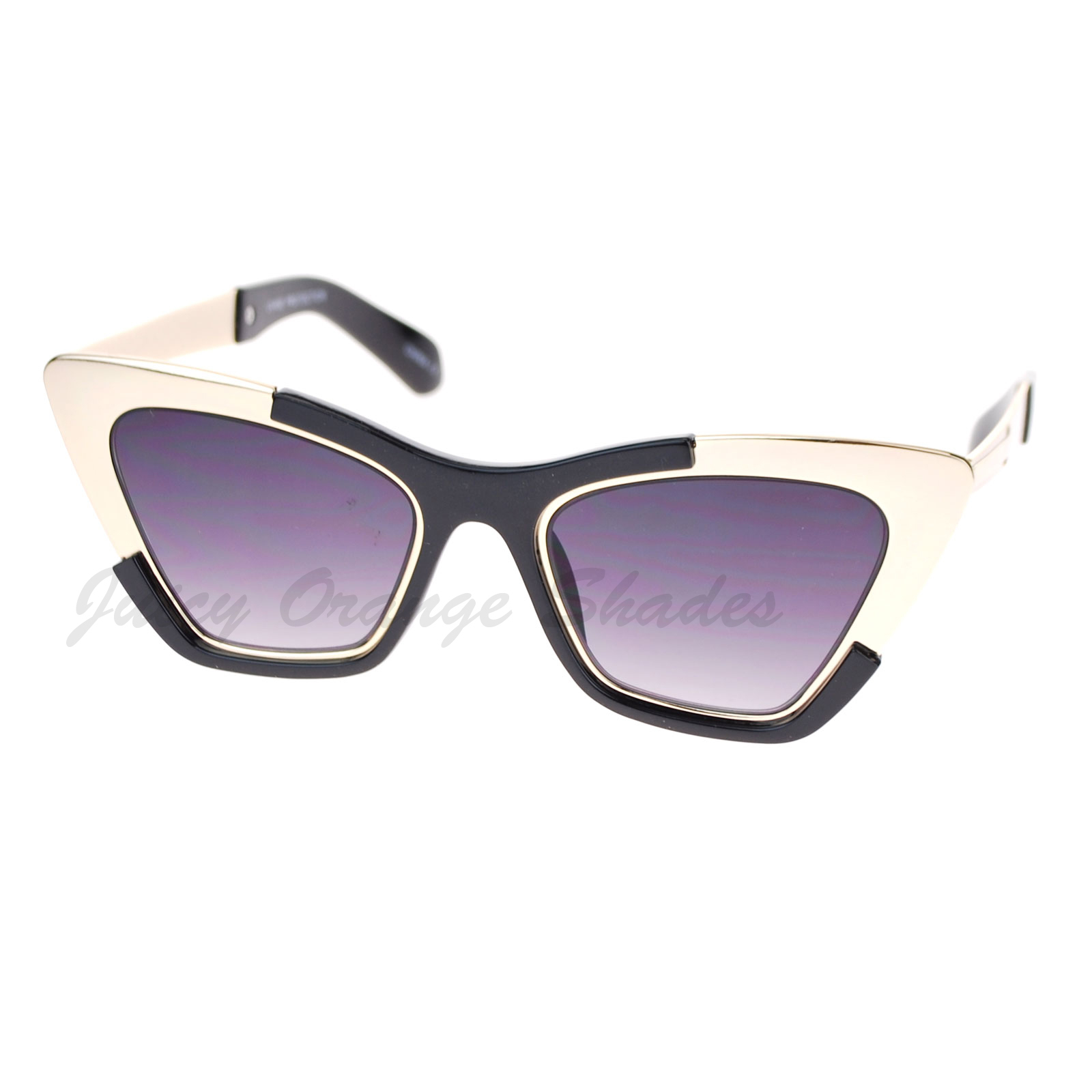Retro Designer Sunglasses Trapezoid Cateye Runway Fashion Shades