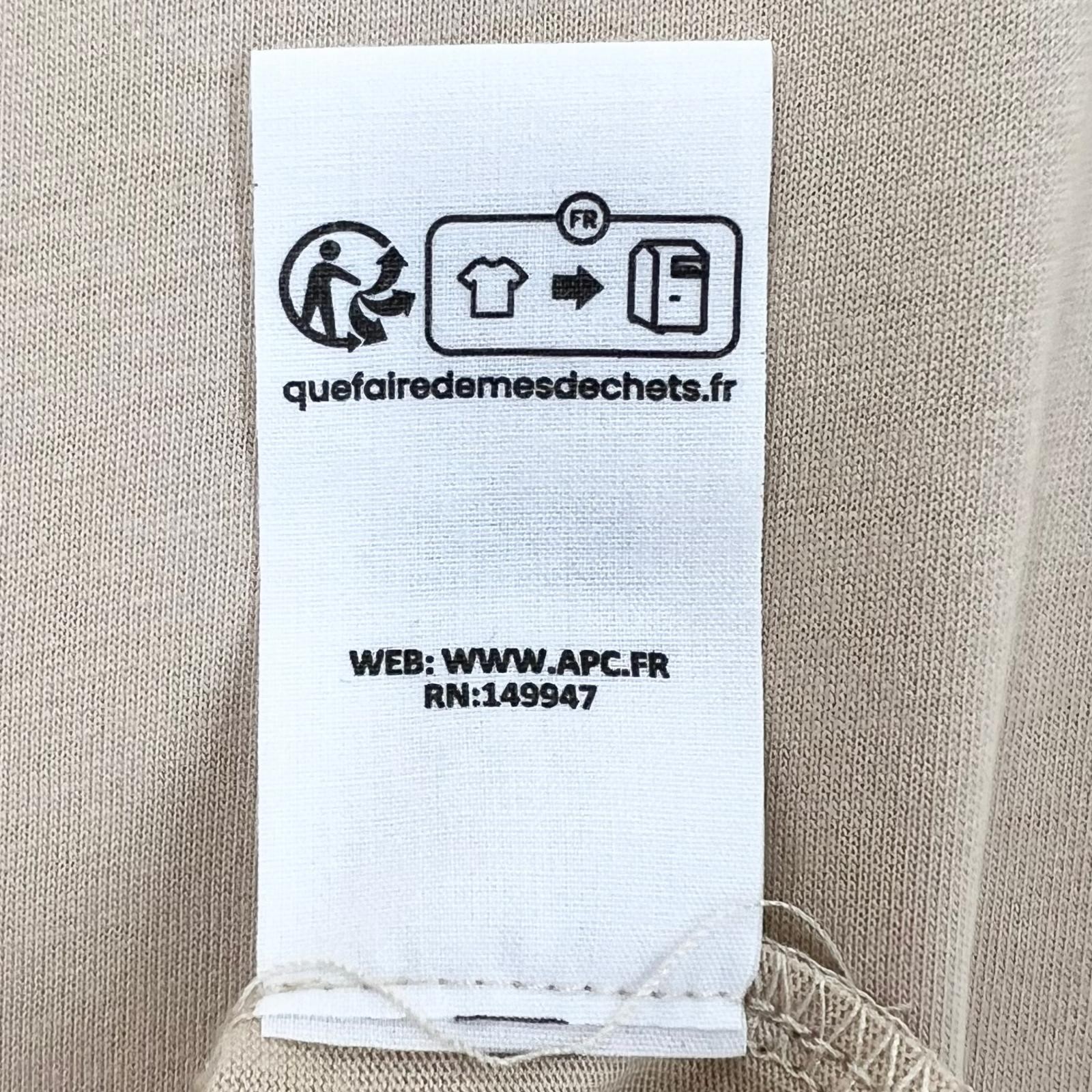 A.P.C. Standard Grand VPC Plain Short sleeve T-shirt beige mens XL【used】
