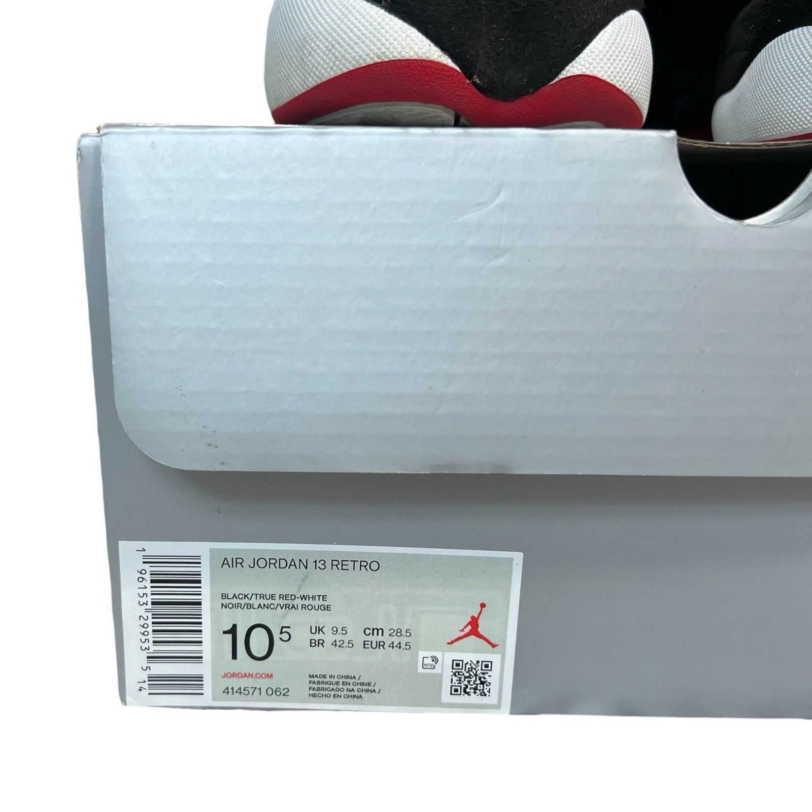 Air Jordan 13 Retro Black/ True Red-White Sneakers Shoes Men’s 10.5 Original Box