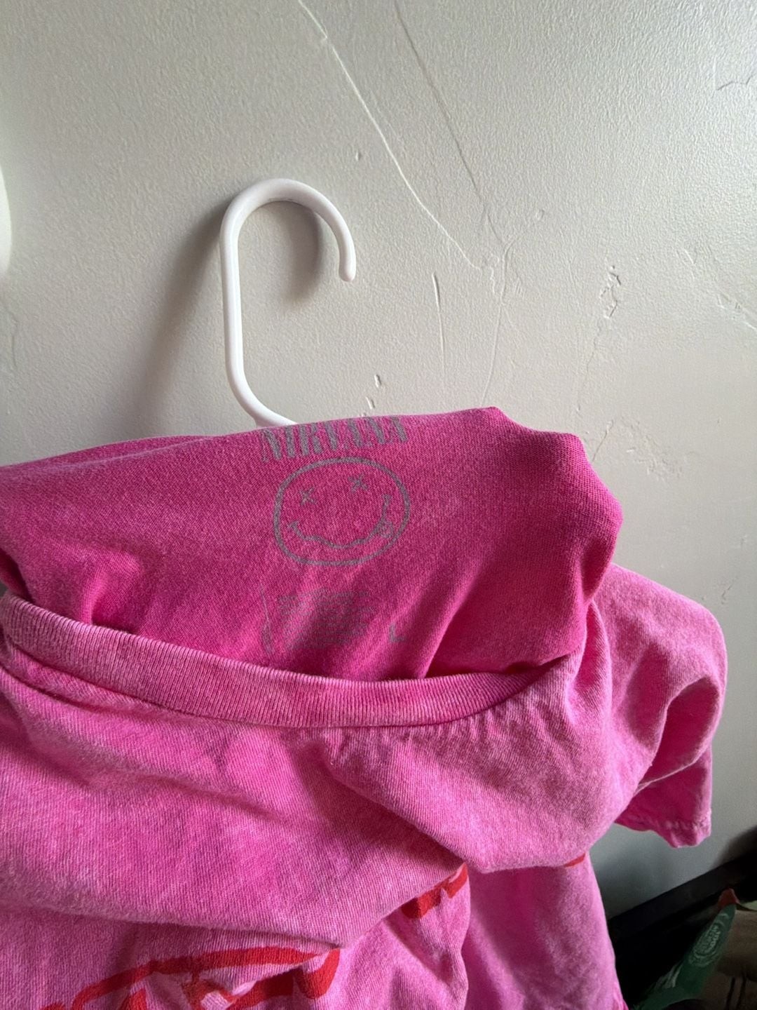 Nirvana Pink Acid Wash In Utero Crop T-Shirt