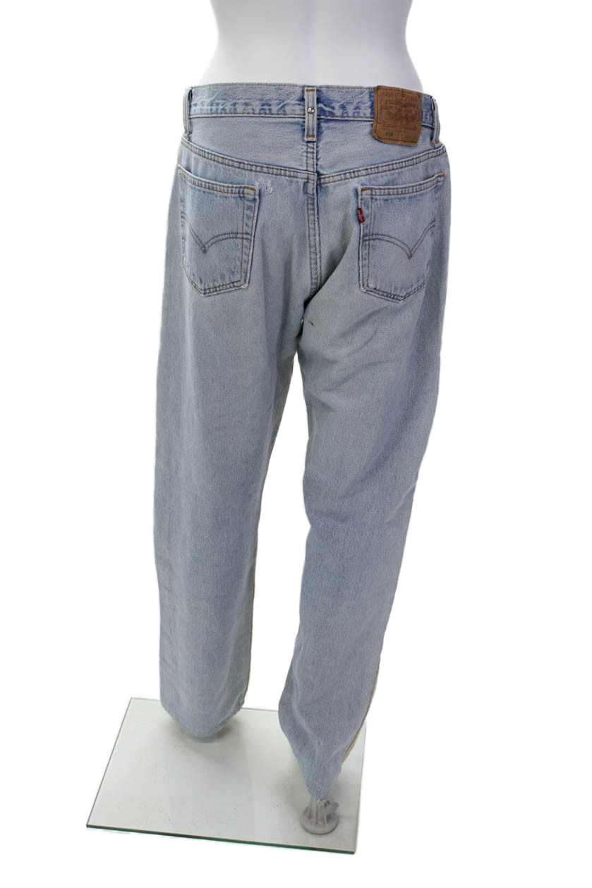 Levis Womens Cotton Straight Leg Zip Fly Colorblock Denim Jeans Blue Size 36
