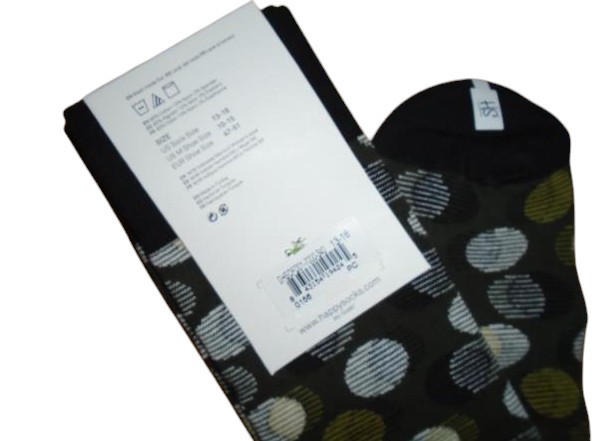 HS by Happy Socks Mens King Size Extended Fit 13-16 Polka Dots Olive NWT