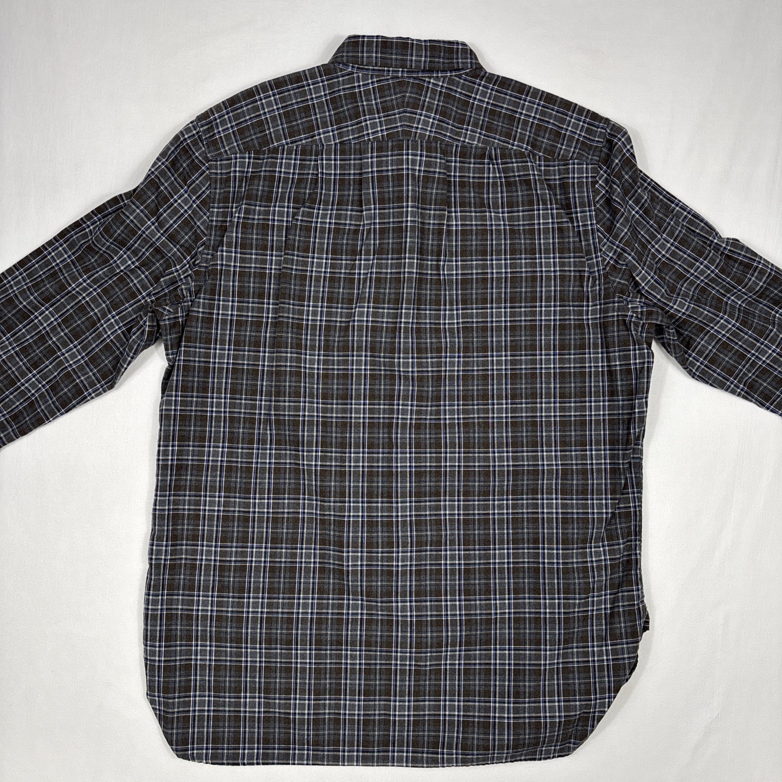 Brett Johnson Button Up Shirt Men’s XL Gray Brushed Twill Preppy Designer Dress