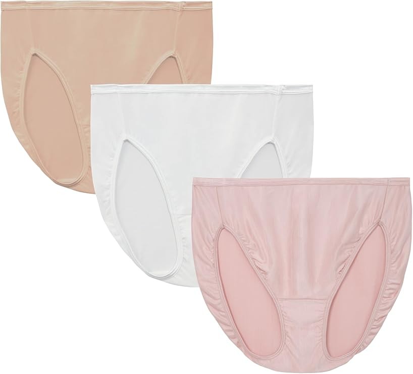 3 Pack Vanity Fair Illumination Hi Cut Panties 13108 White/Qtz/Beige Size 5-10