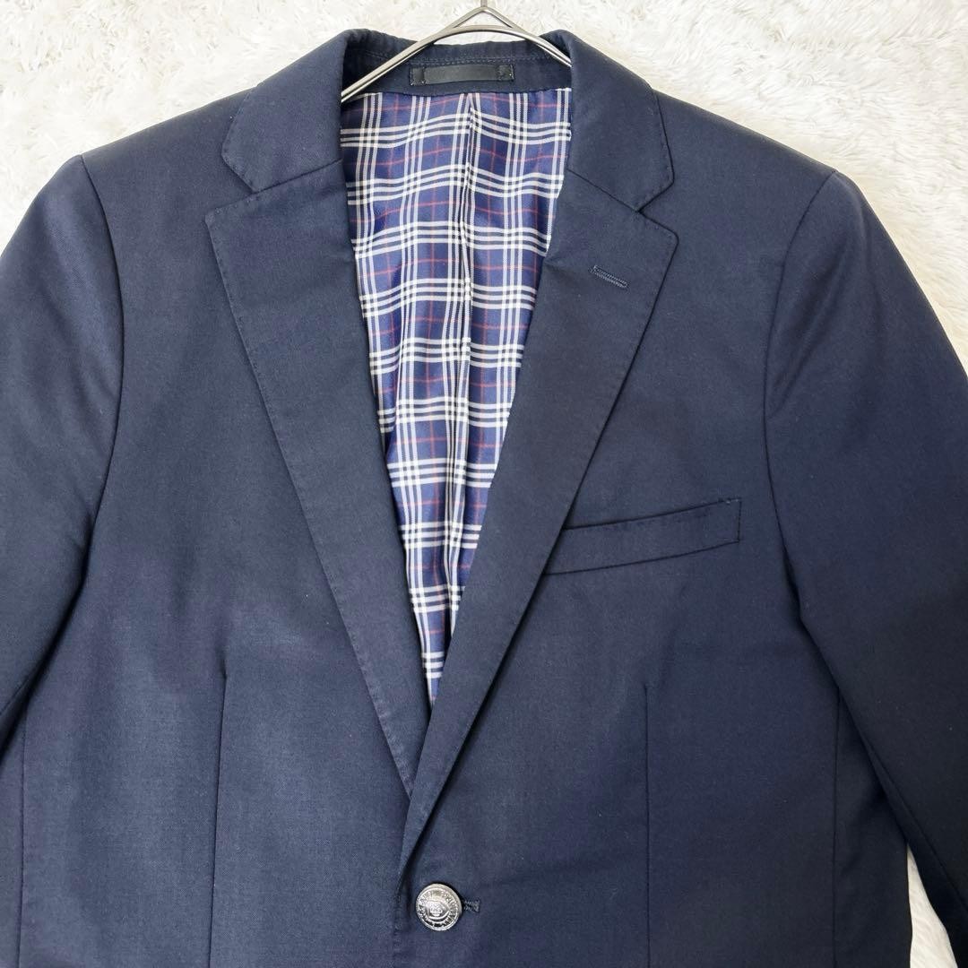 Authentic BLACK LABEL CRESTBRIDGE Wool Blue Tailored Jacket Pre Owned Condition