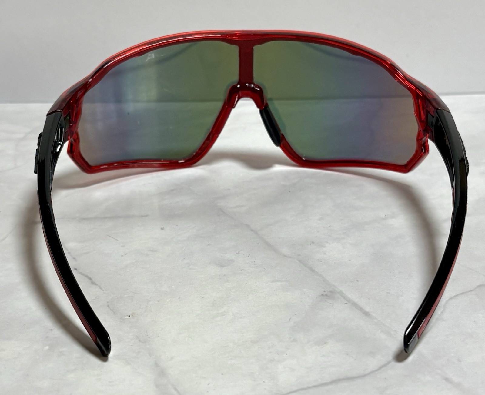 XLoop 8X3631 Black/Red Wrap Sunglasses Plastic Frames Mirror Lenses For Men READ