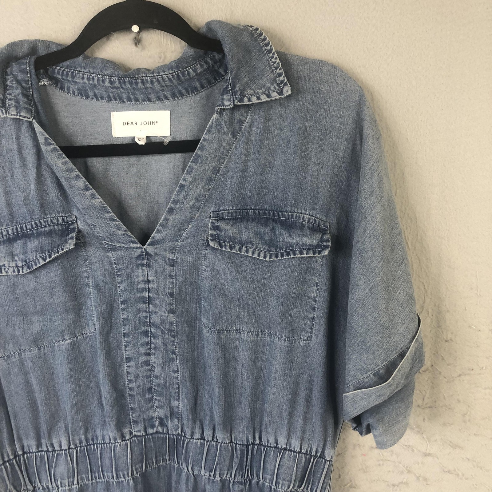 Dear John Denim Dress Womens Medium Tencel Chambray Blue Western Boho Casual