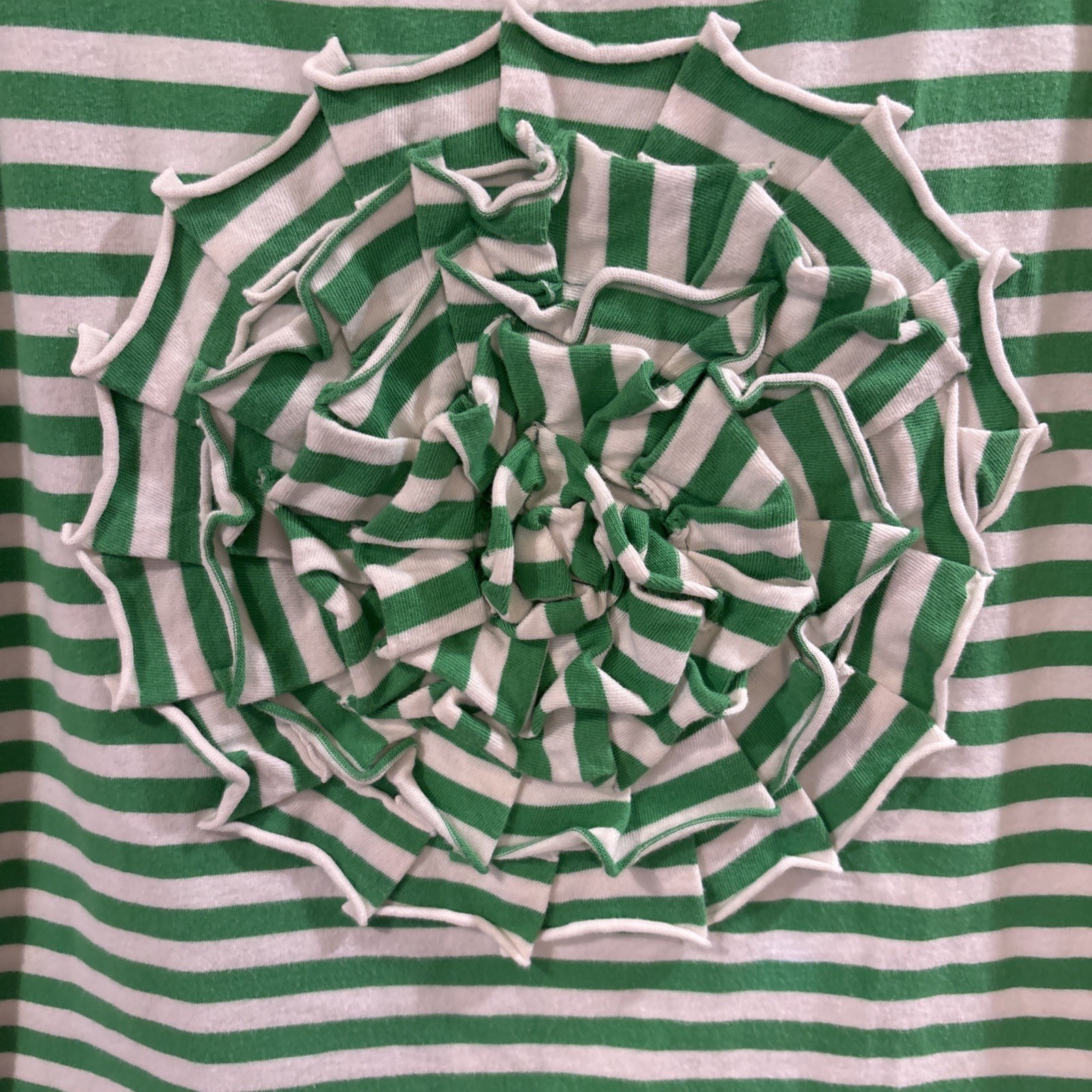 Kate Spade Top Womens Small Green White Stripe Stretch Knit Cotton Tank T-shirt
