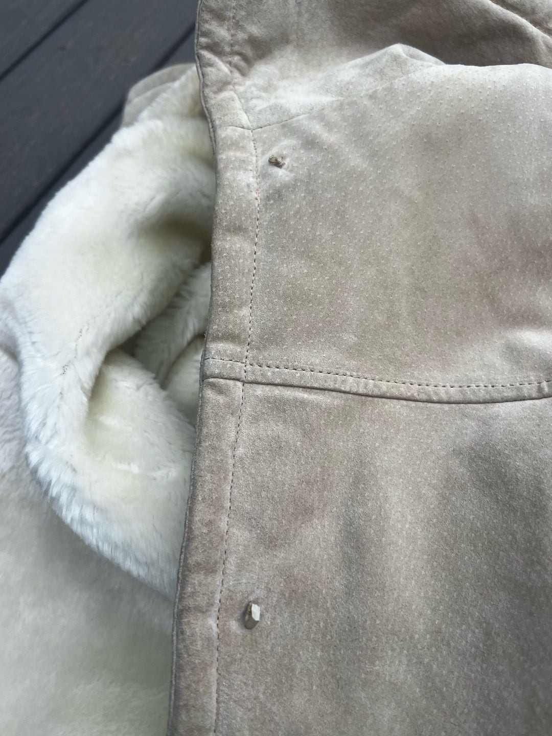 Pacific Trail Outdoor Wear Men’s Tan Suede Leather Jacket Faux Shearling Lining