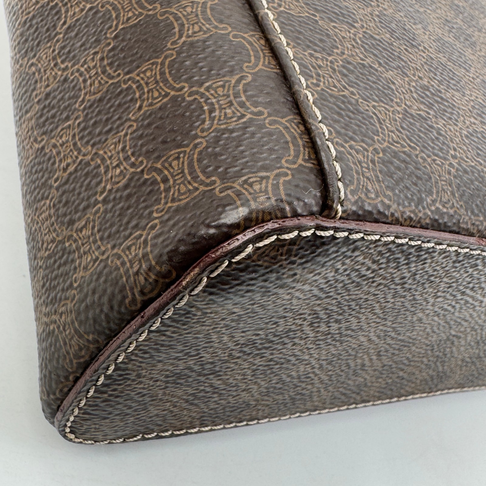Celine Vanity bag Macadam PVC Leather Pouch Authentic