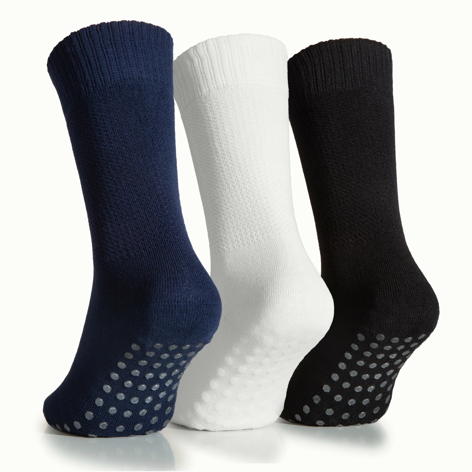 Hugh Ugoli Women’s Diabetic Ankle Bamboo Socks Non-Binding Non-Skid, 3 Pairs