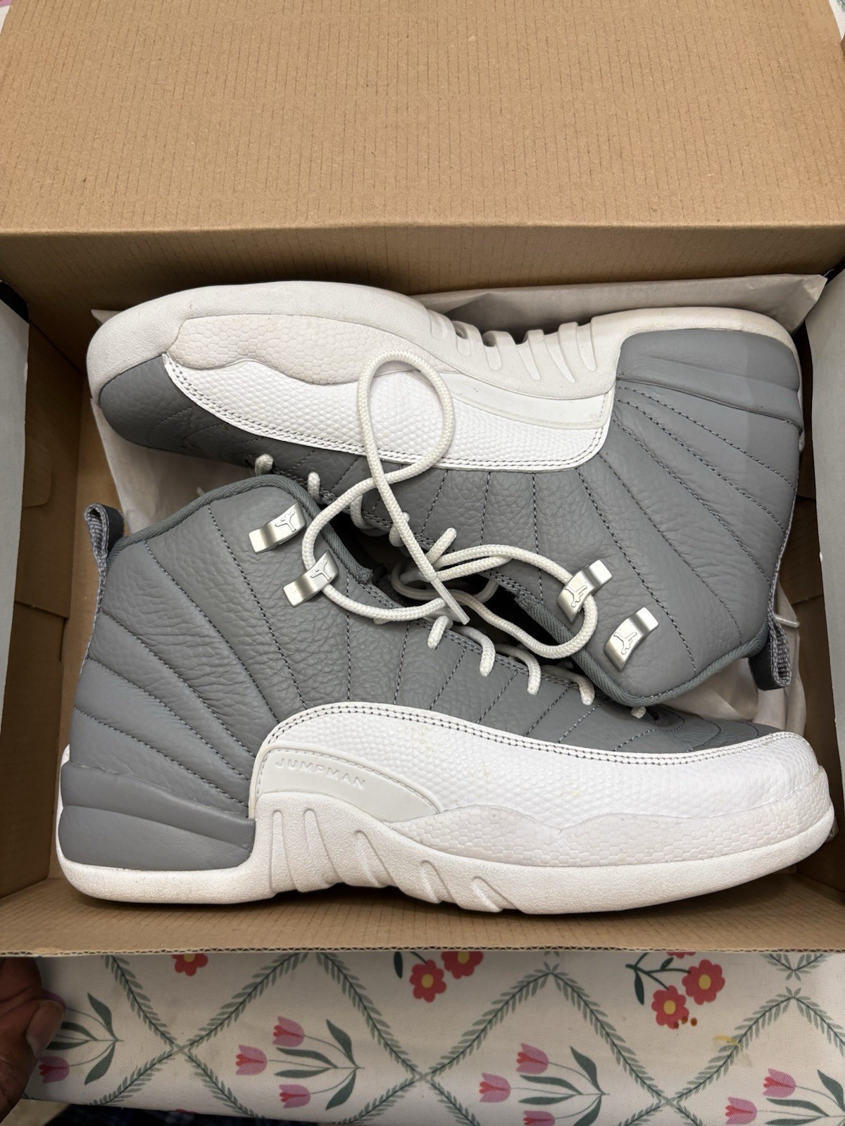 Air Jordan 12 Retro Stealth Grey Size 7 Youth. Great condition with Box