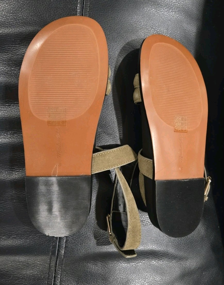 Madewell The Caro Ankle-Wrap SandalsSuede Aged Olive Sz 5.5 New In Box