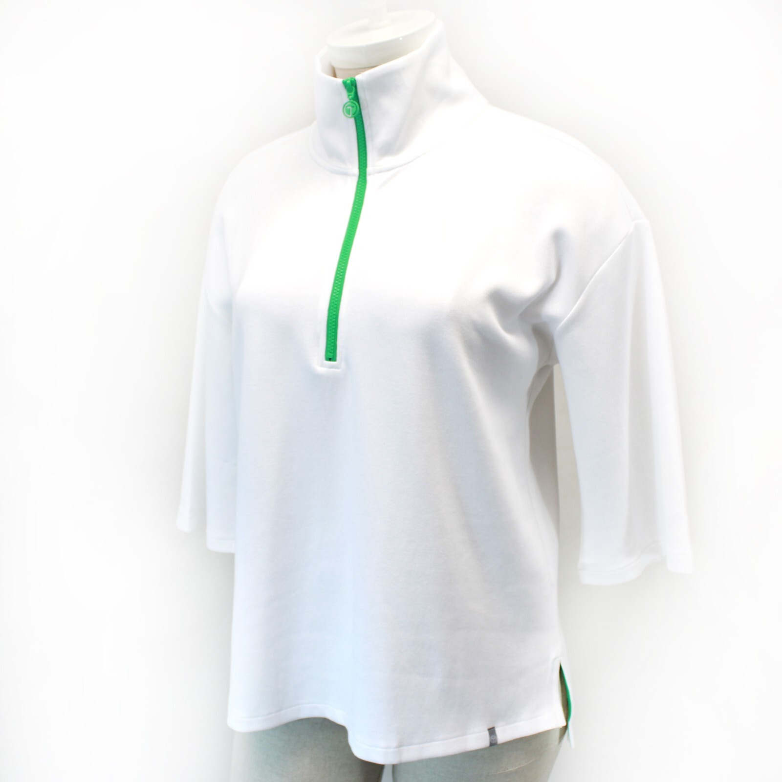 Talbots Plus White Half Zip Front Sweatshirt Jacket Cardigan Petite 2X