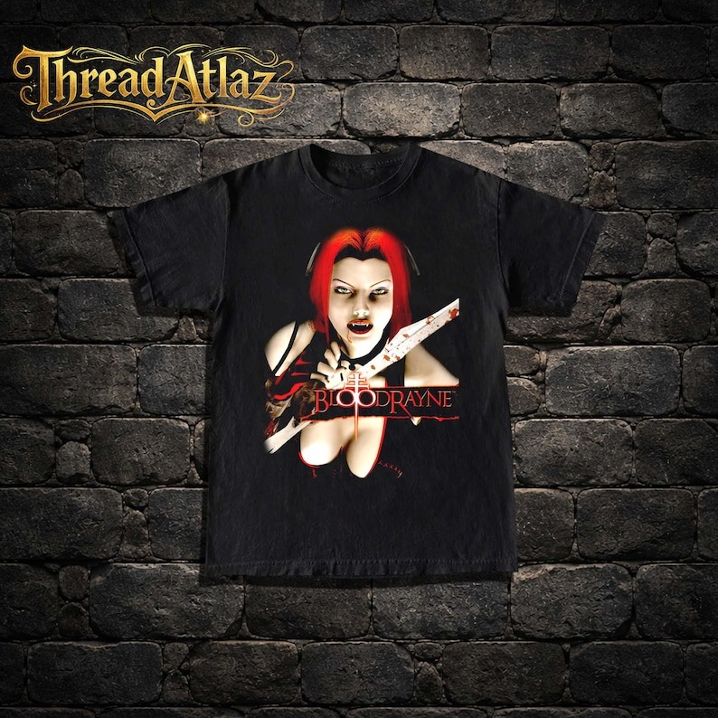Bloodrayne PS2 T-Shirt – Vintage Retro Game Vampire Grunge Tee