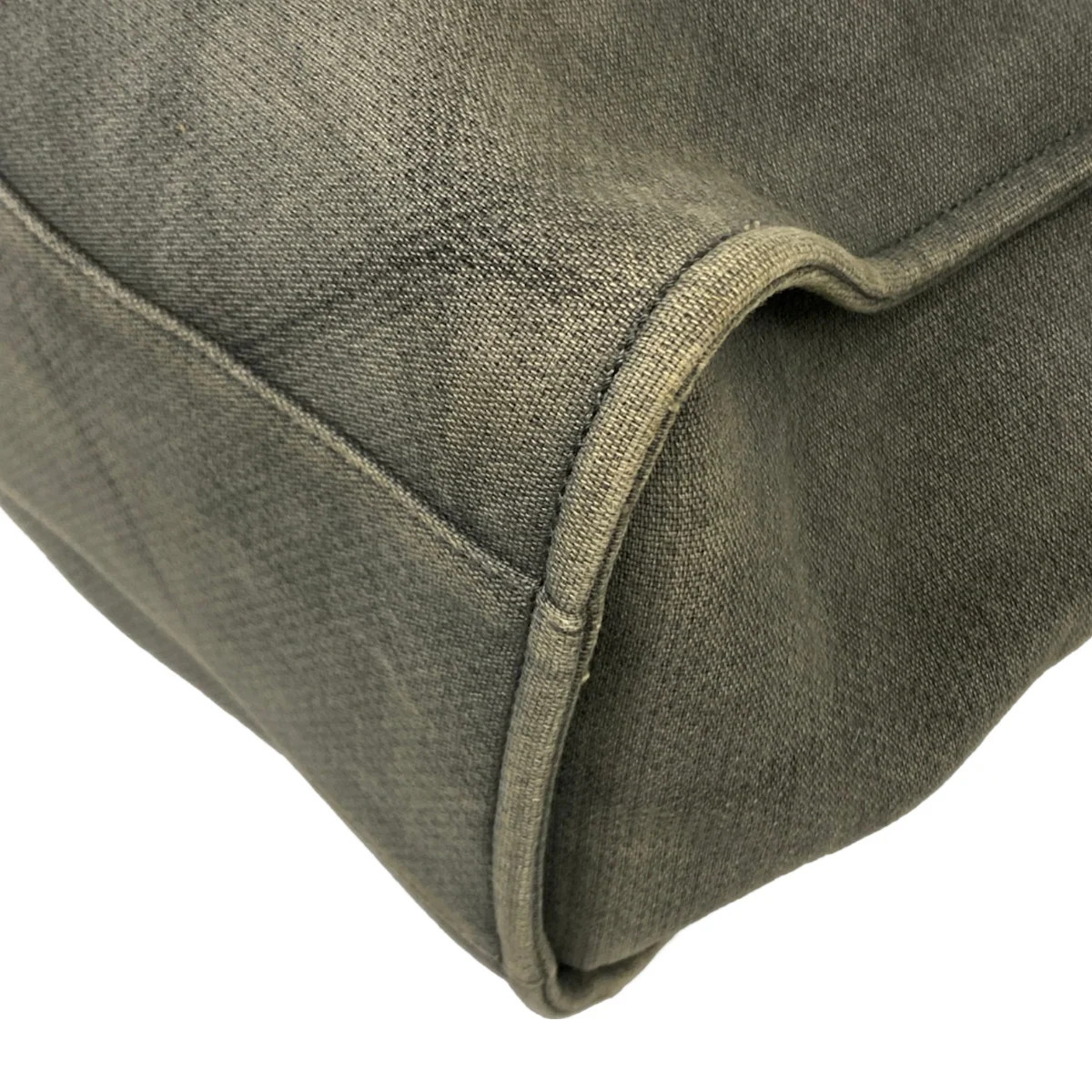 CHANEL Deauville Line Gray Black Canvas Leather Tote Bag