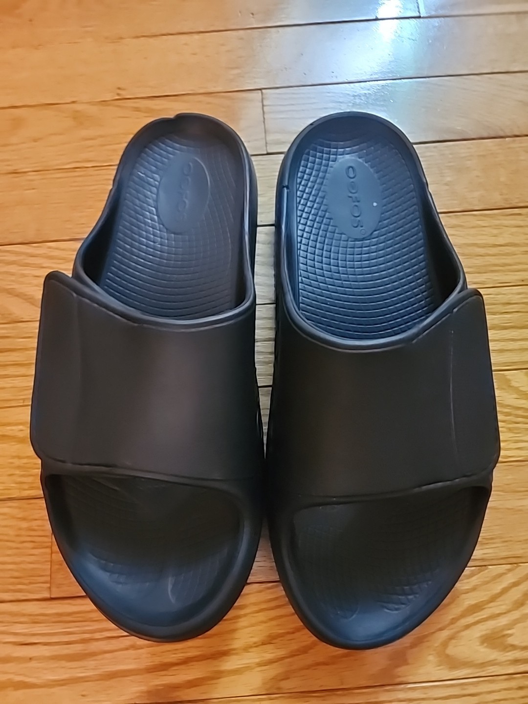 Oofos Ooahh Sport Flex Black Slip On Slides Sandals Unisex Men US 12 Women US 14