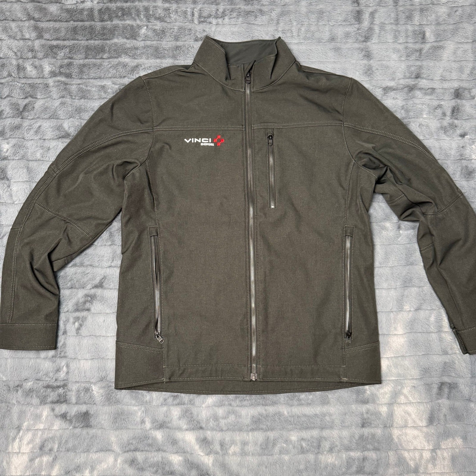 Kuhl Interceptr Jacket Mens Large Gray Full Zip Softshell Vinci Energies 1197
