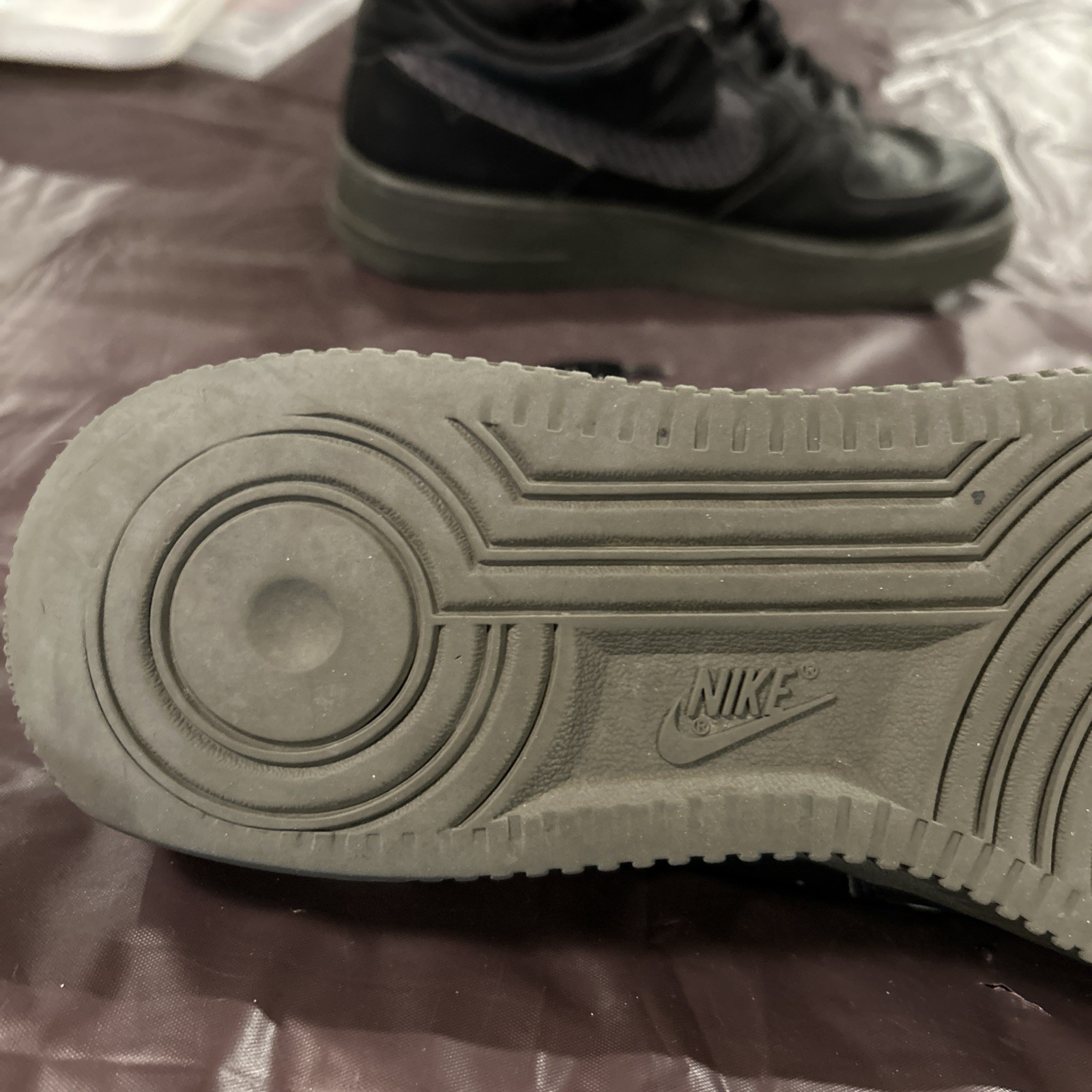 Size 11 Nike Air Force 1 Carbon Fiber” Black/Grey/Blue USED
