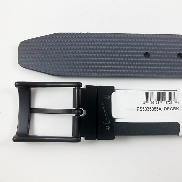 NIKE MENS CARBON FIBER TEXTURE REVERSIBLE BELT D.GREY/BLACK SIZE: L (38-40) 1397