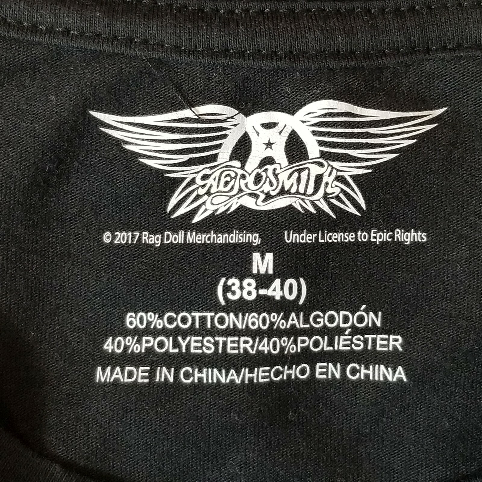 AEROSMITH 2017 Concert ROCKS TOUR Graphic T-Shirt ~ Black ~ Medium