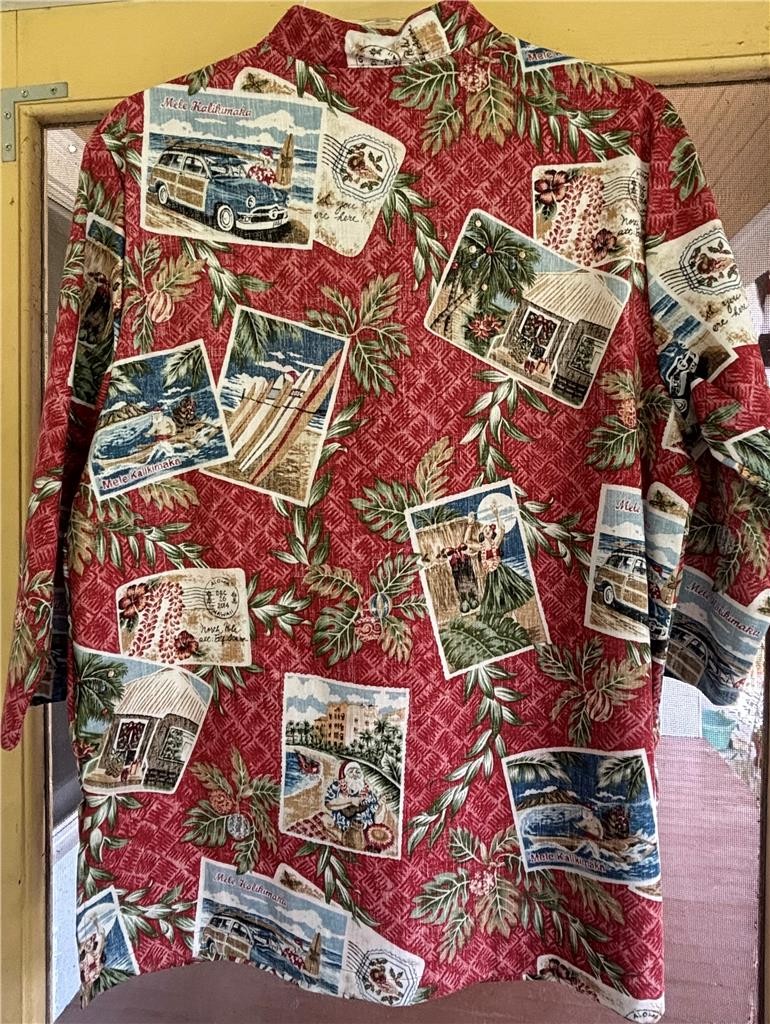 Reyn Spooner 2014 Mele Kalikimaka Limited Issue Mandarin band collar Christmas