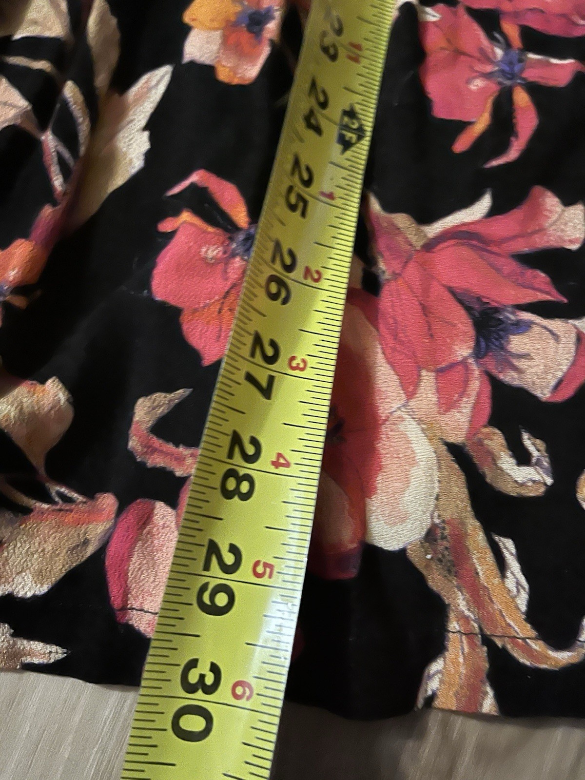 Free People Tegan Black Orange Floral Bell Long Sleeve Fit Flare Mini Dress Sz 8