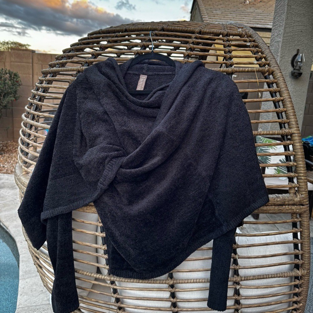 Barefoot Dreams Black Cozy Wrap Cardigan Small/Medium