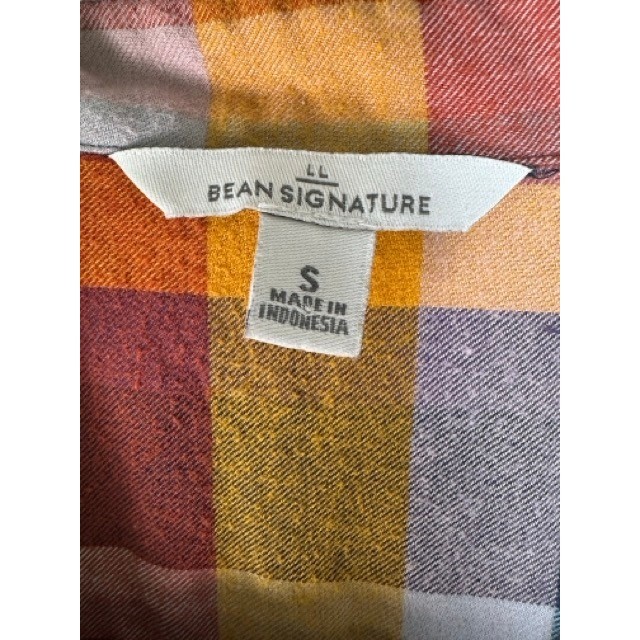 LL Bean Signature Flannel Shirt Womens Plaid Cotton Button Down Fall Colors S