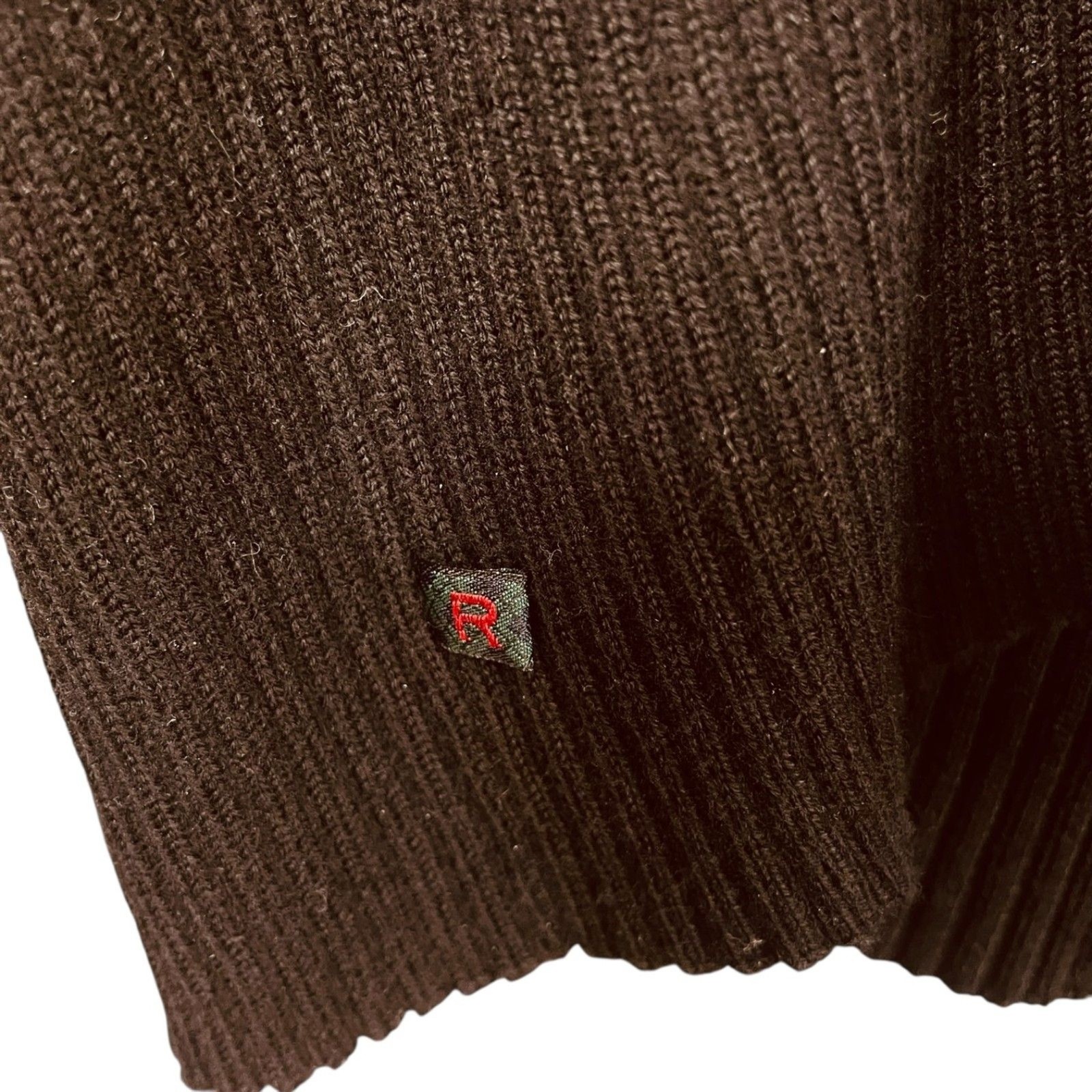 Ralph Lauren Black Ribbed Lace-Up V-Neck Cotton Sweater Size M EUC