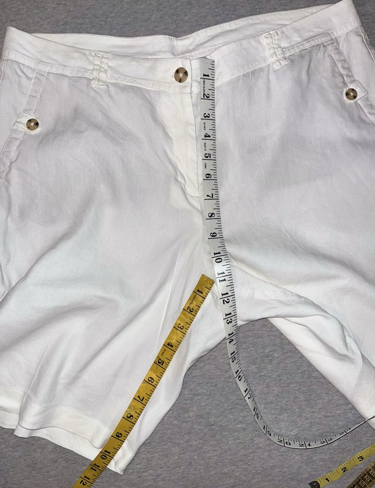 J Jill Linen Stretch Shorts White 16 Beach Coastal Gorpcore