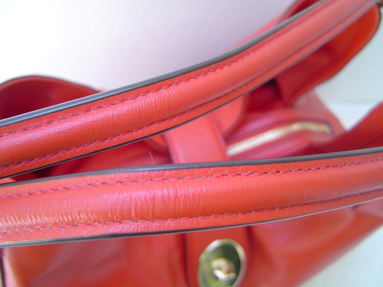 AUTHENTIC COACH VERMILLION SMOOTH LEATHER CARLYLE SHOULDER BAG #37637