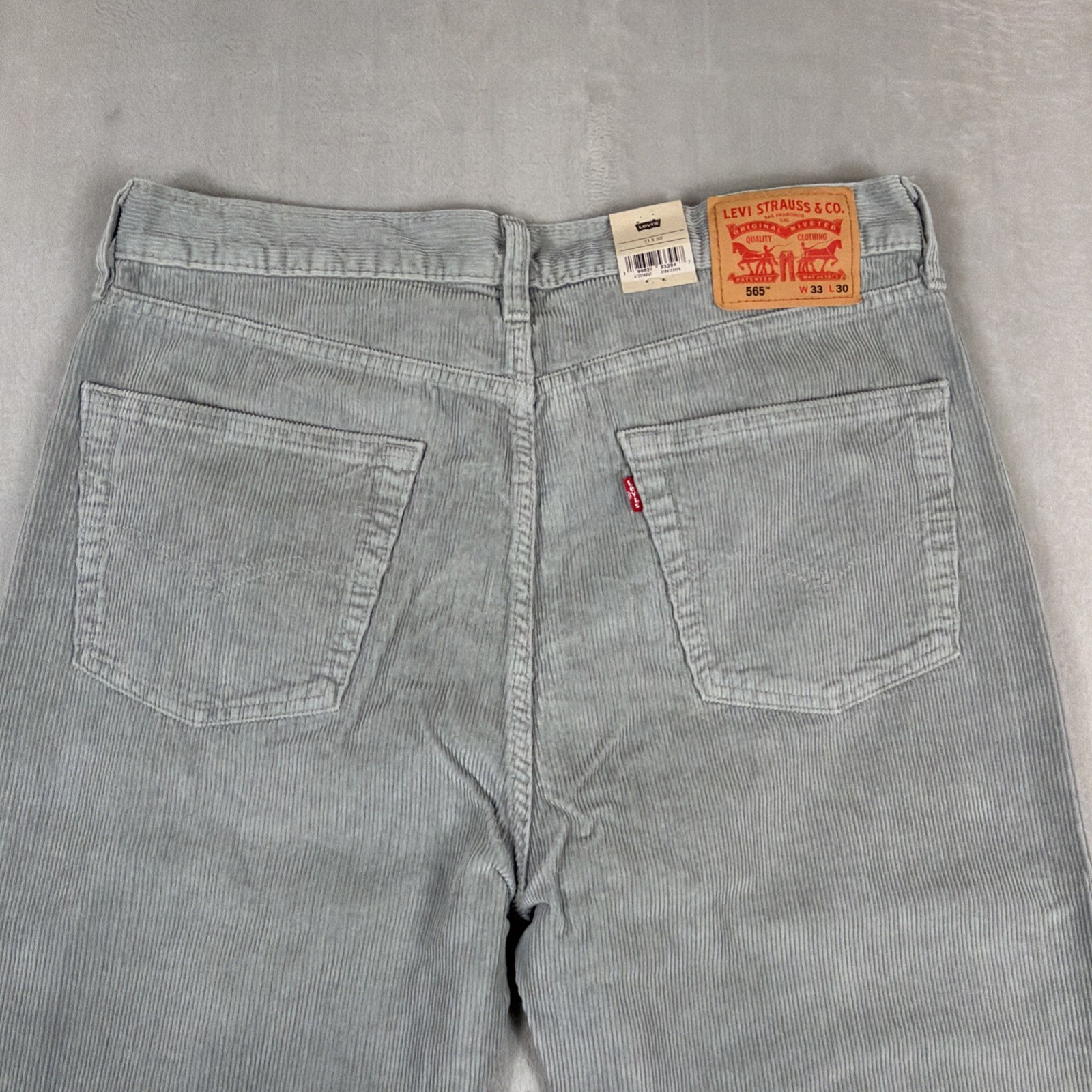 Levi’s 565 Loose Straight Corduroy Jeans Men’s Size 33×30 Gray Y2k Cotton