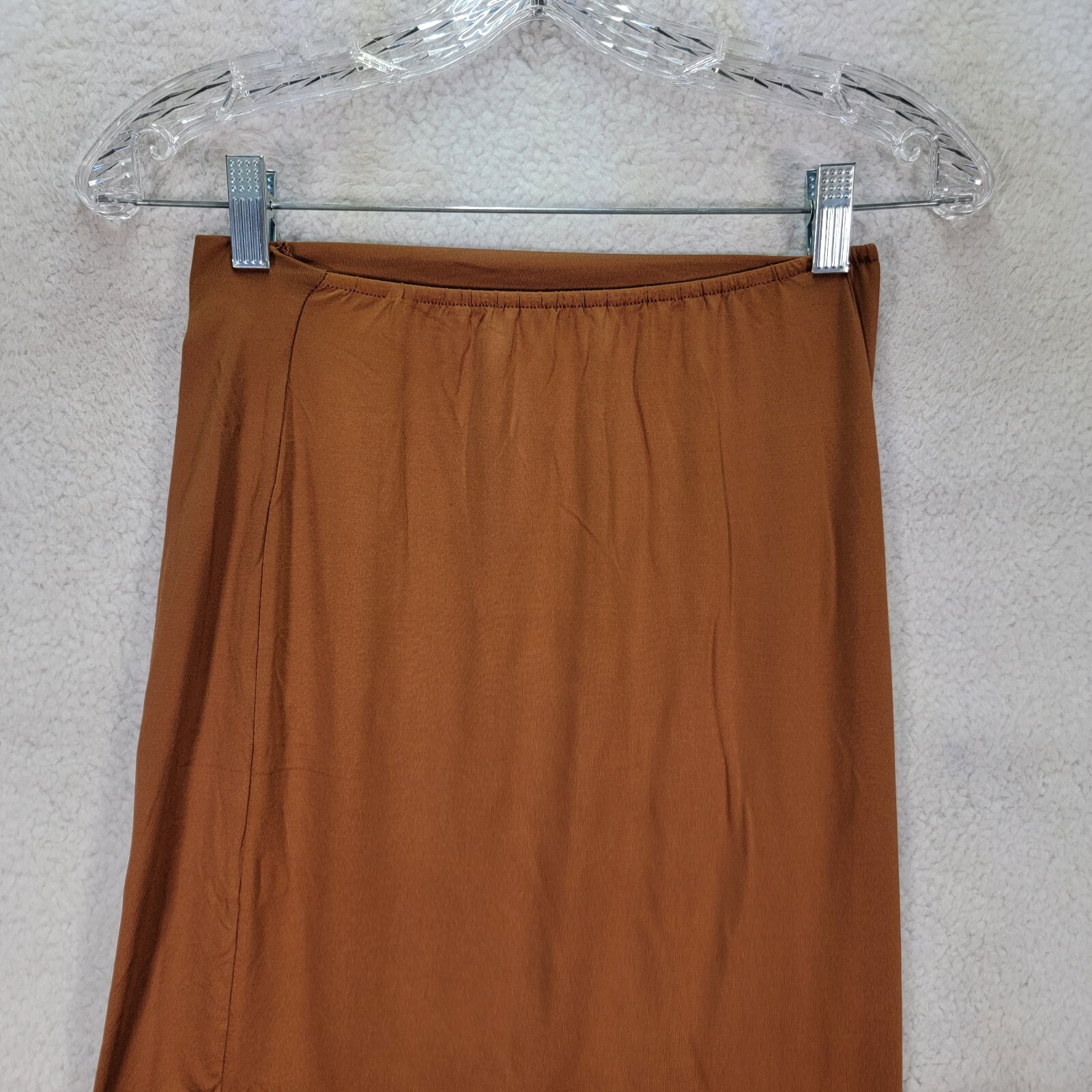 Brown Stretch Pull On Asymmetric Ruched Western Sexy A Line Womens Skirt Size M