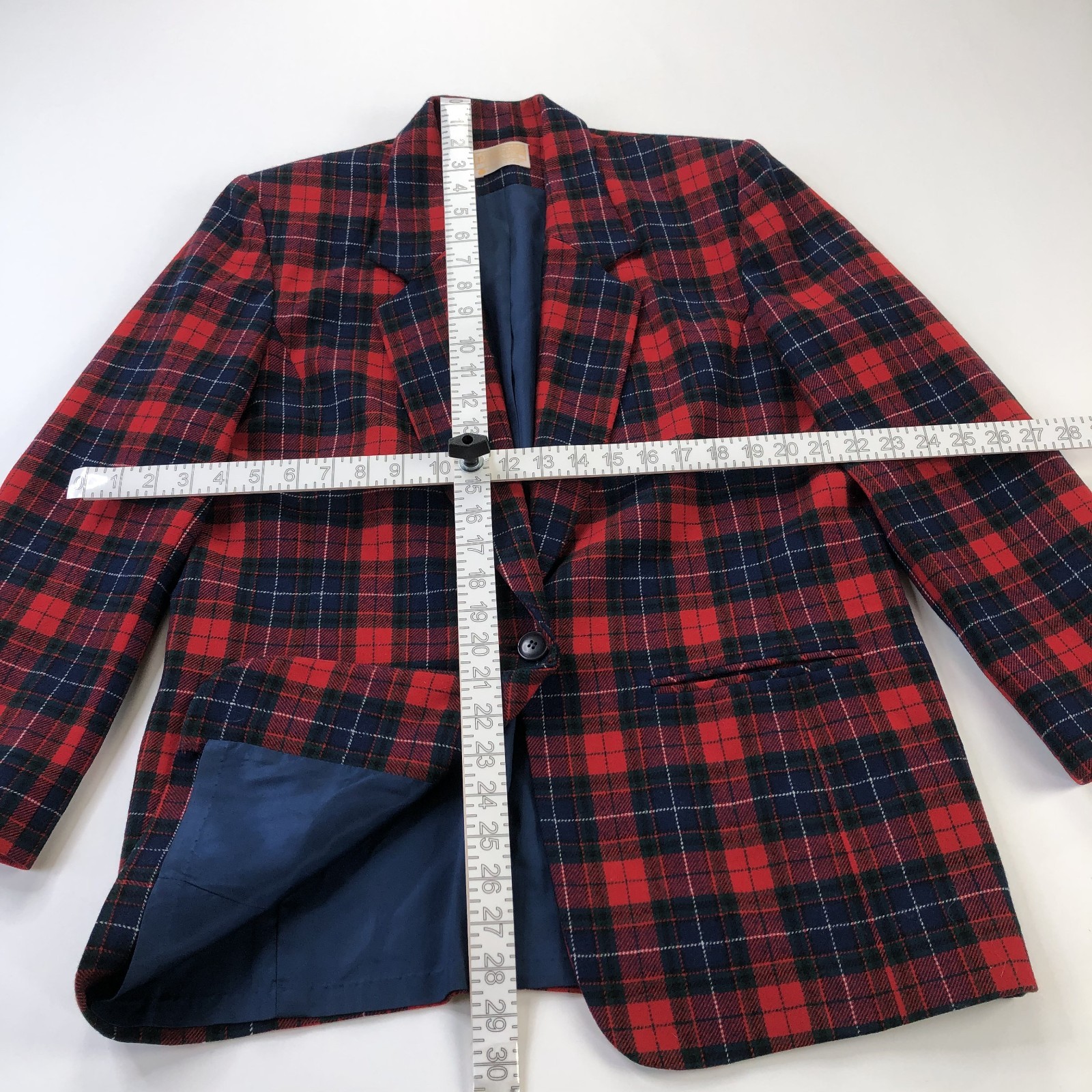 Pendleton 100% Virgin Wool 10 Plaid Single Button Blazer Jacket Plaid Red MINT