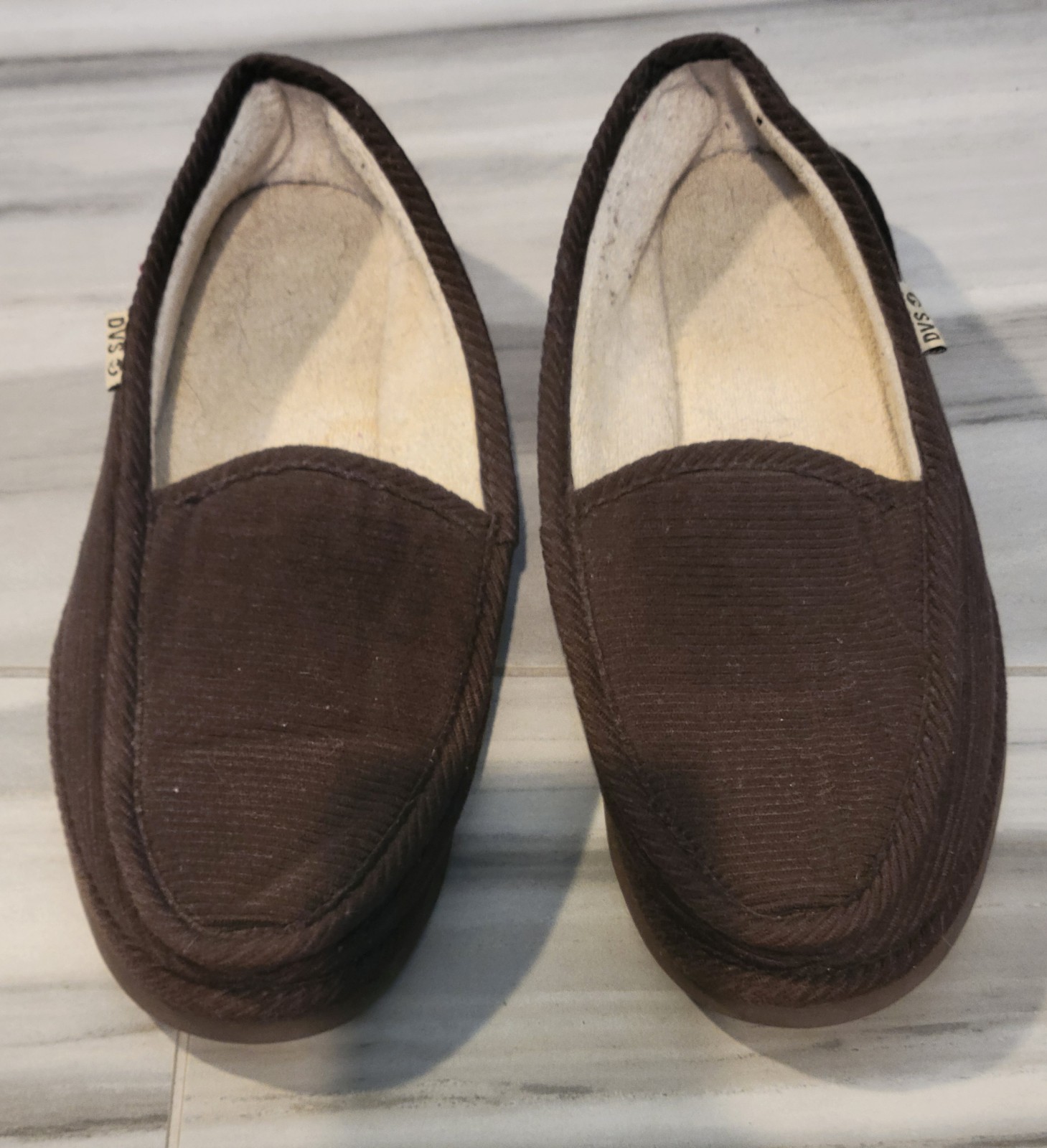 DVS Shoe Company Fransico Brown Corduroy Slippers Size 12