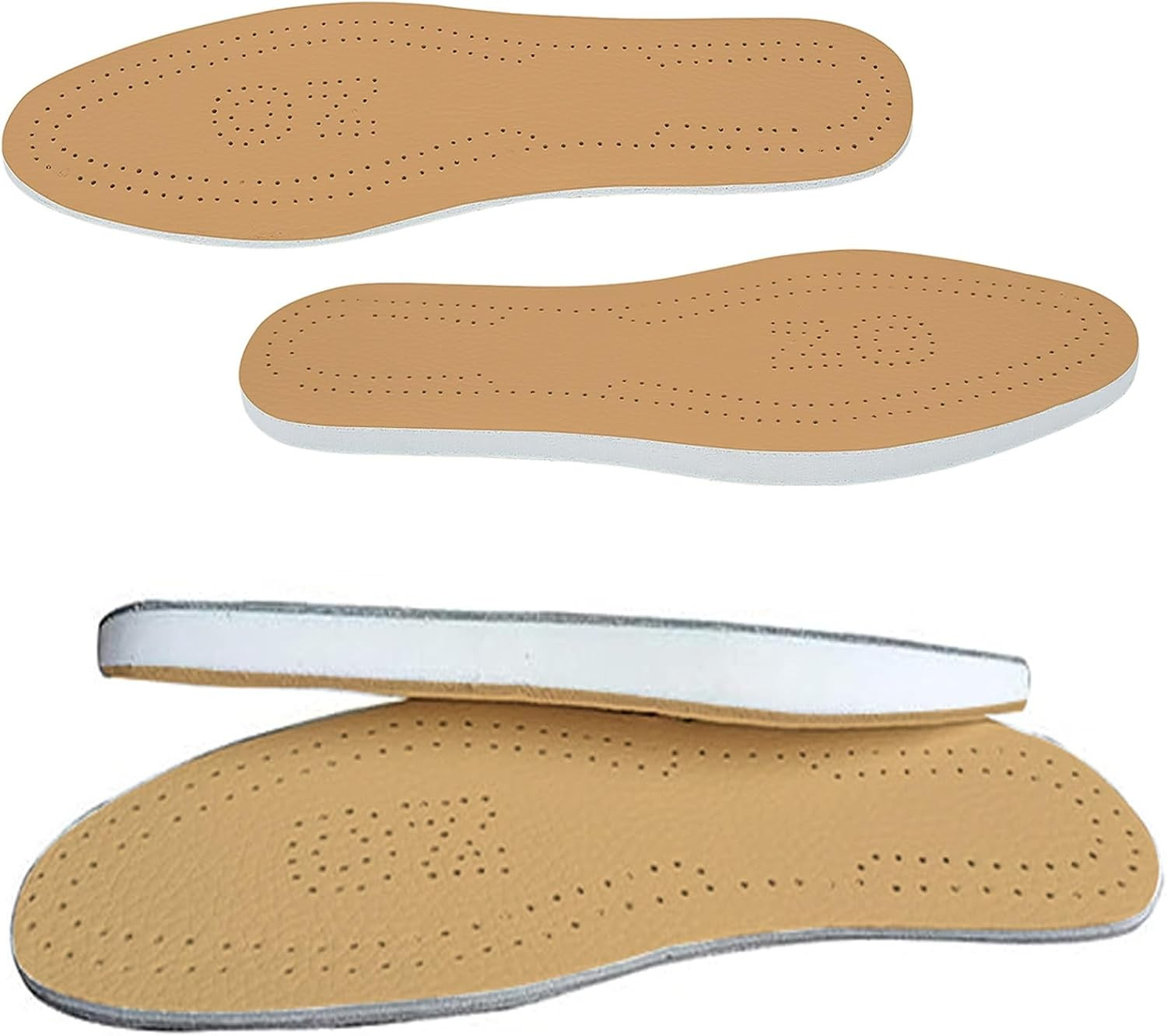 Supination Insoles,O/Xo Leg Orthopedic Corrective Brown Insoles, Foot Alignment