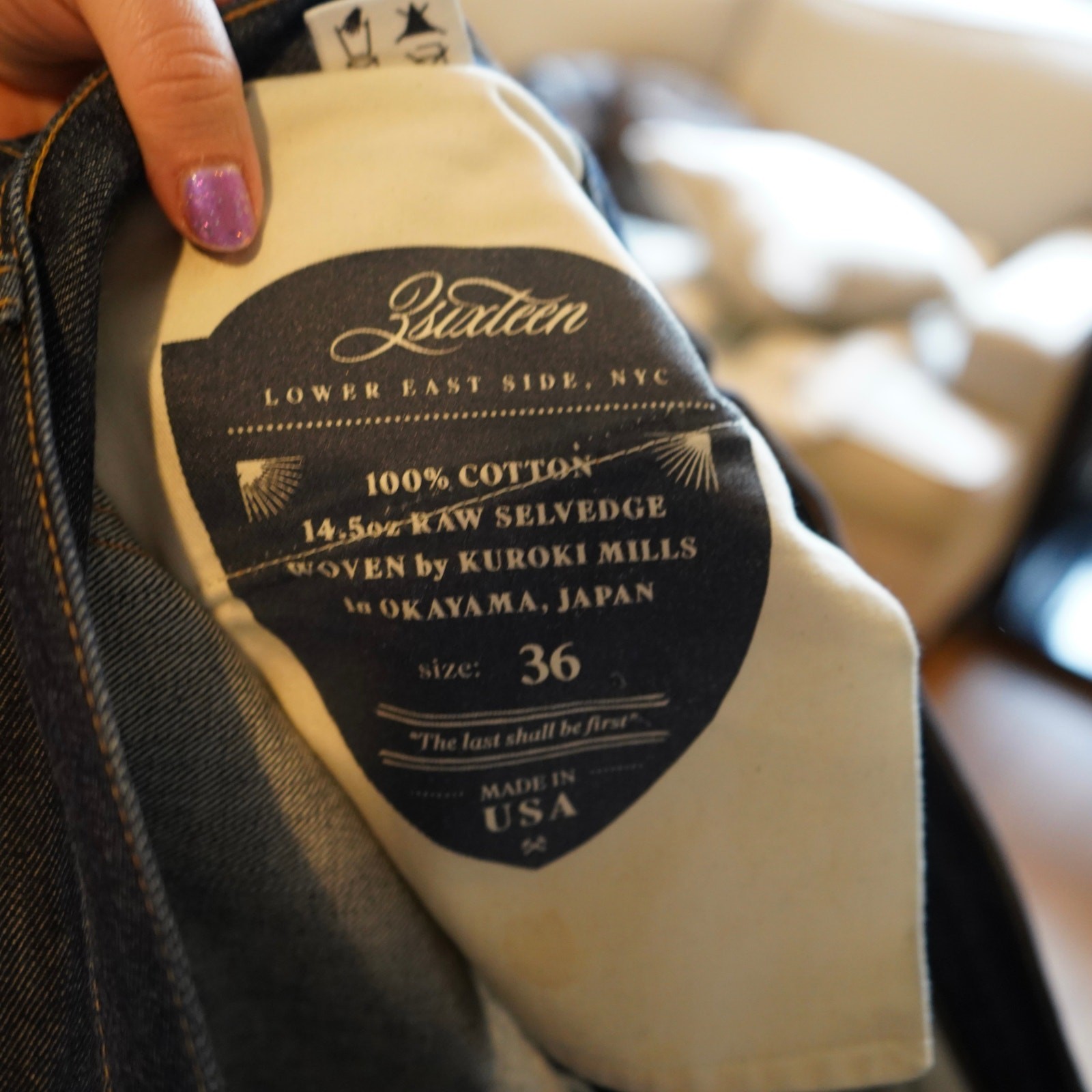 3Sixteen Straight Leg Jeans Japanese Selvedge Denim Mens SZ 36-repair see photos