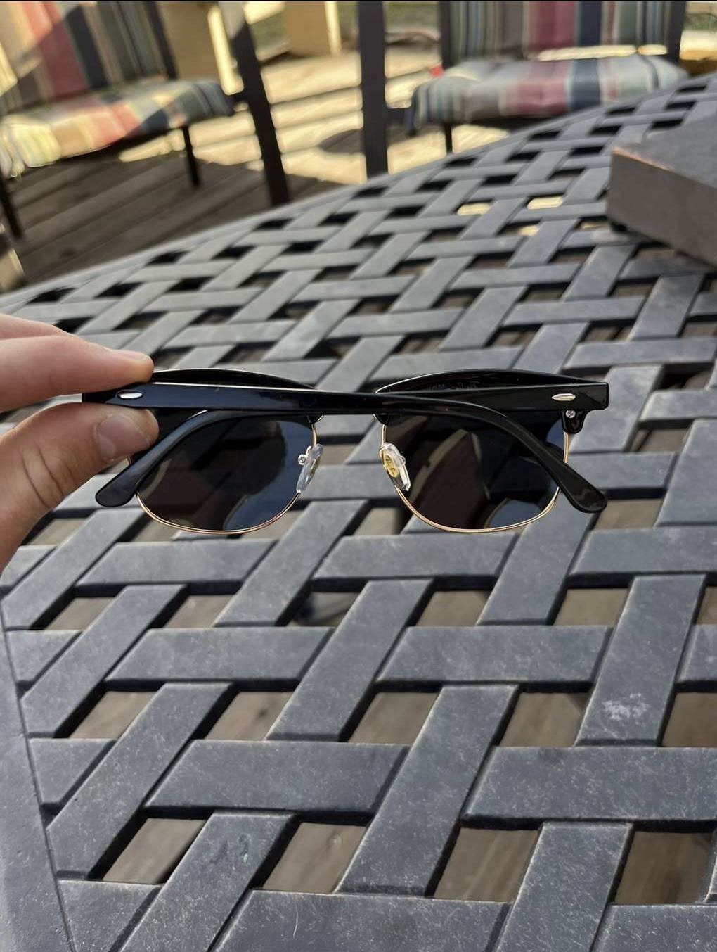 Ray Ban Clubmaster sunglasses, Black/Gold, Unisex, 51[]21