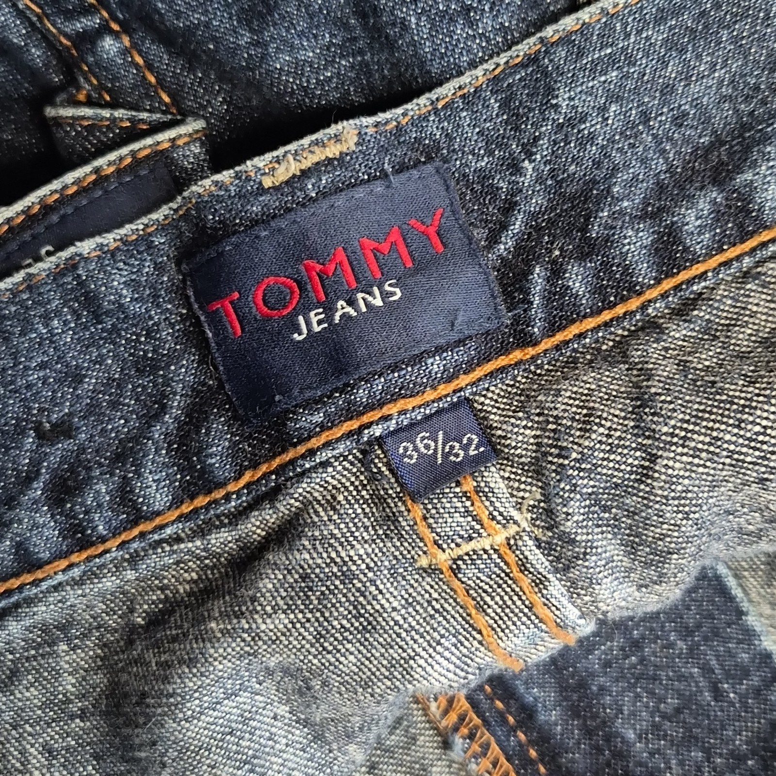 Vintage Tommy Hilfiger Jeans Mens 36×32 Carpenter Big Flag Hammer Loop Baggy Y2K