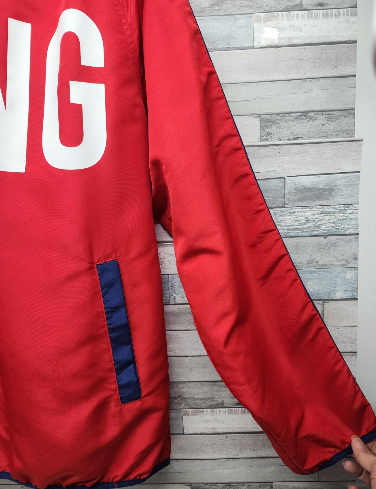 Five By Five Masterpiece Mens XL King Windbreaker Jacket Red Full Zip Pockets