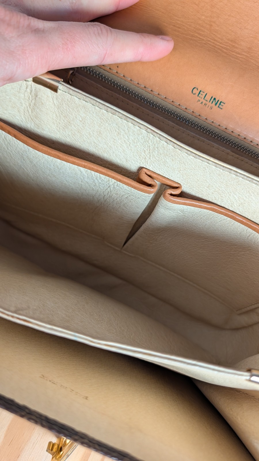 Authentic Vintage CELINE Macadam Crossbody/ Shoulder Bag Statement Gold Hardware