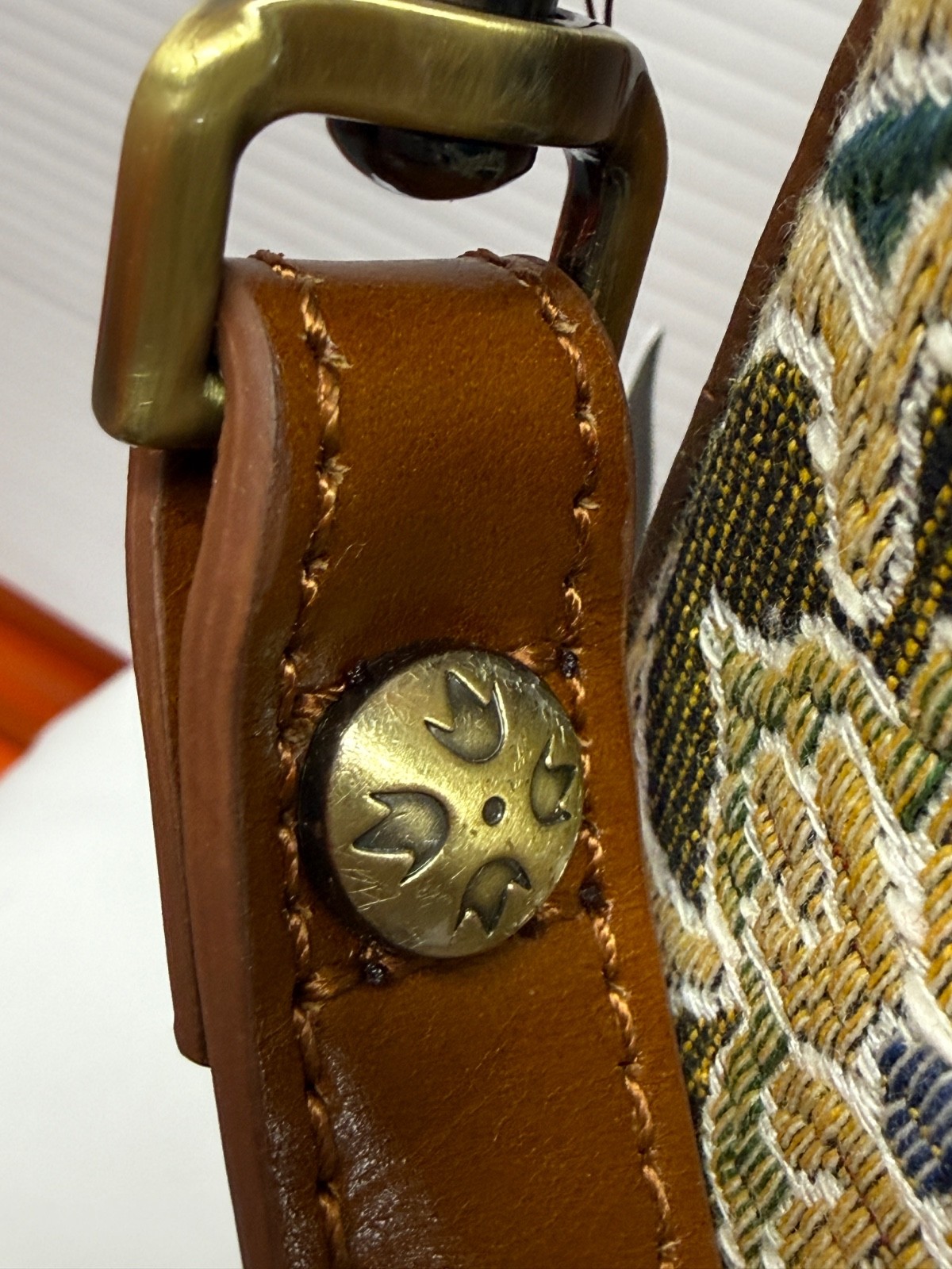 Patricia Nash LESINA Discovery Tapestry & Leather Tan Tote NEW $399 309 OF 400