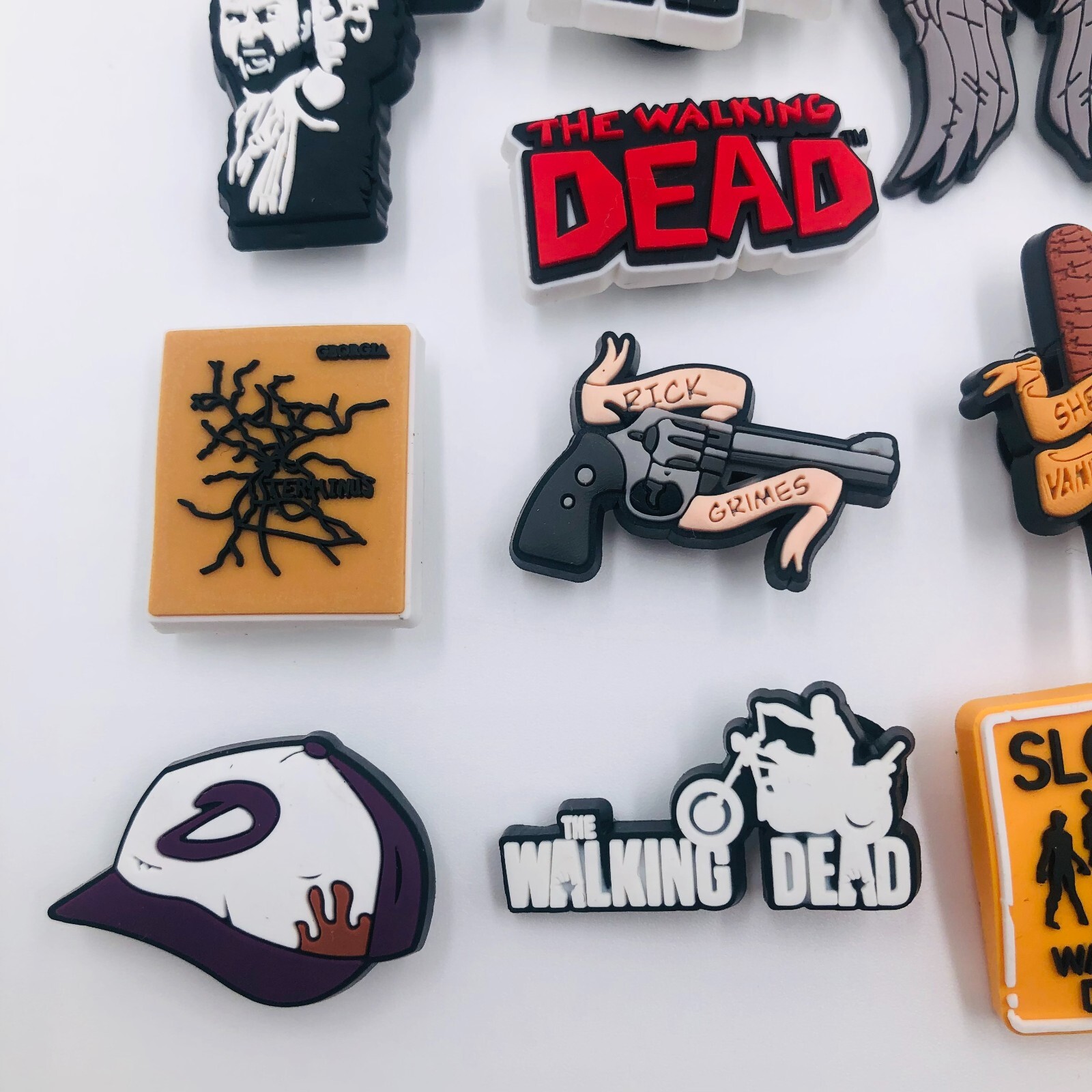 20pc TWD Shoe Charms Characters Zombies Rick Daryl Negan Walking Dead PVC